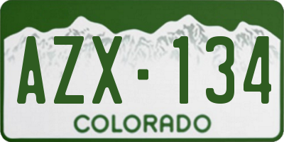 CO license plate AZX134