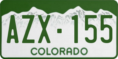 CO license plate AZX155