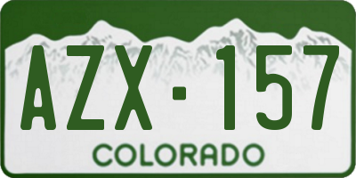 CO license plate AZX157