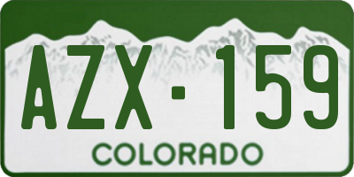 CO license plate AZX159
