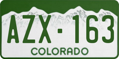 CO license plate AZX163