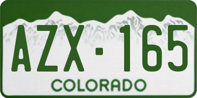 CO license plate AZX165