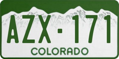 CO license plate AZX171