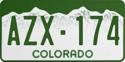 CO license plate AZX174