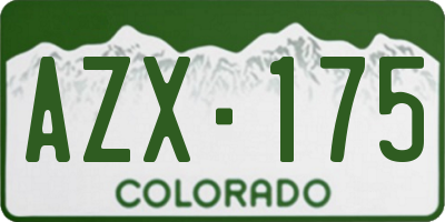 CO license plate AZX175