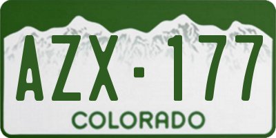 CO license plate AZX177