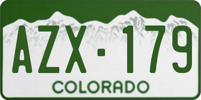 CO license plate AZX179