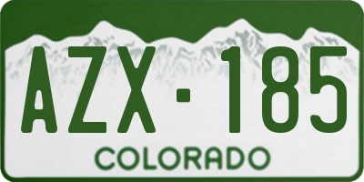 CO license plate AZX185