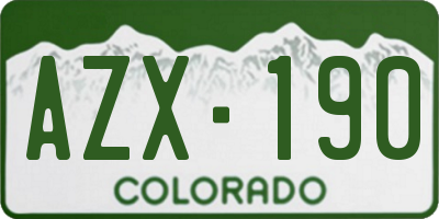 CO license plate AZX190