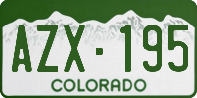 CO license plate AZX195