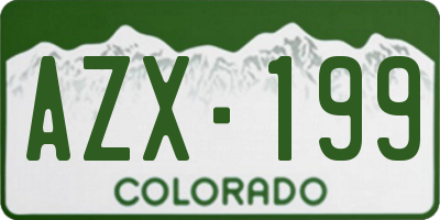 CO license plate AZX199