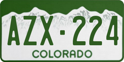 CO license plate AZX224