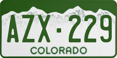 CO license plate AZX229