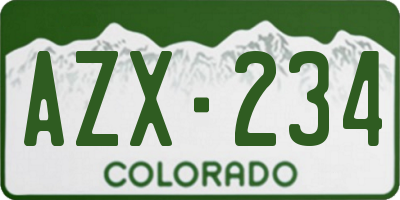 CO license plate AZX234