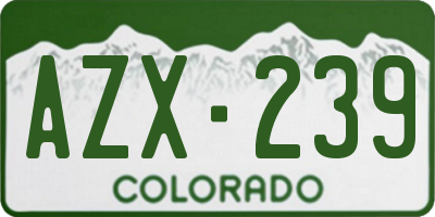 CO license plate AZX239