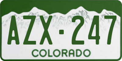 CO license plate AZX247