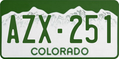 CO license plate AZX251