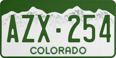 CO license plate AZX254