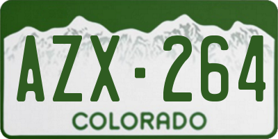 CO license plate AZX264