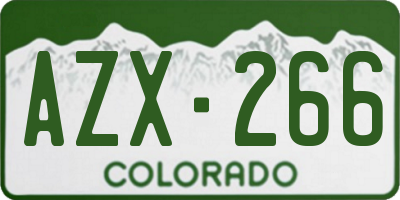 CO license plate AZX266