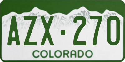 CO license plate AZX270