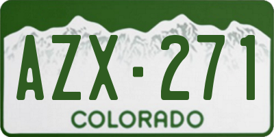 CO license plate AZX271