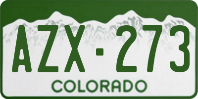 CO license plate AZX273