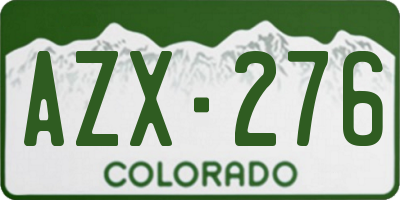 CO license plate AZX276