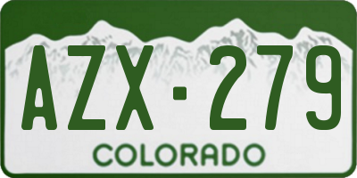 CO license plate AZX279