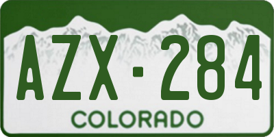 CO license plate AZX284