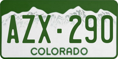 CO license plate AZX290