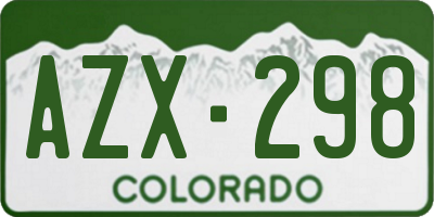 CO license plate AZX298