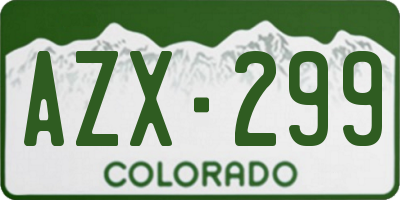 CO license plate AZX299