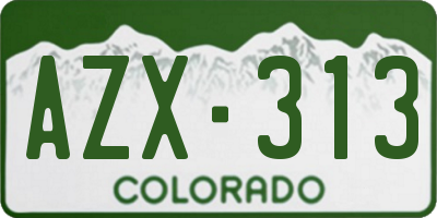 CO license plate AZX313