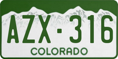 CO license plate AZX316