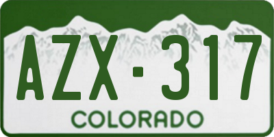 CO license plate AZX317