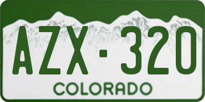 CO license plate AZX320