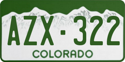 CO license plate AZX322