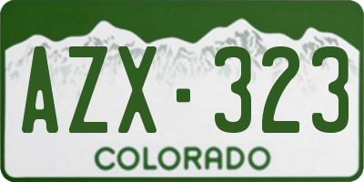 CO license plate AZX323