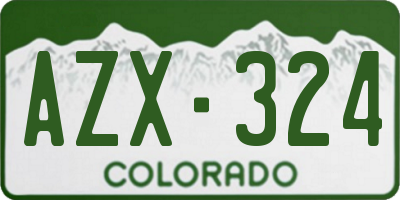 CO license plate AZX324