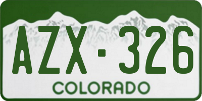 CO license plate AZX326