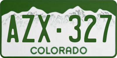 CO license plate AZX327