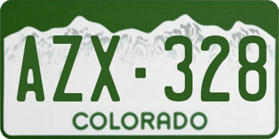 CO license plate AZX328