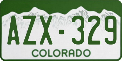 CO license plate AZX329