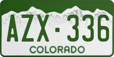 CO license plate AZX336