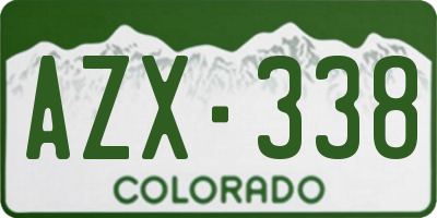 CO license plate AZX338