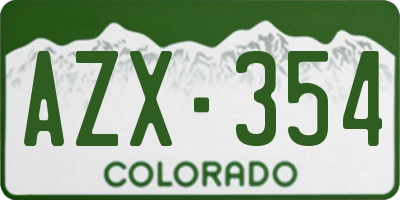 CO license plate AZX354