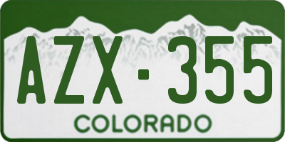 CO license plate AZX355