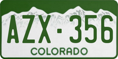 CO license plate AZX356