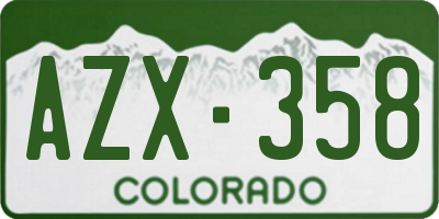 CO license plate AZX358